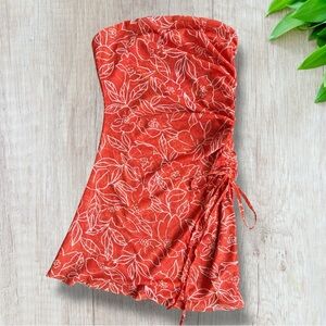 SHEIN Orange Soleia Strapless Sheer Summer Dress Size M
